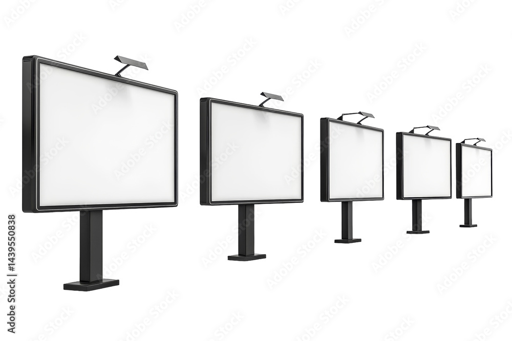 Obraz premium Boosting Brand Engagement through Experiential Marketing Boards Isolated On White Background.