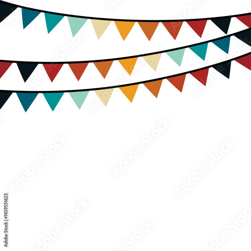 Carnival garland with Flag - Flag  Colorful Party Decorations Garland pennants Decorative colorful party pennants for birthday celebration, festival