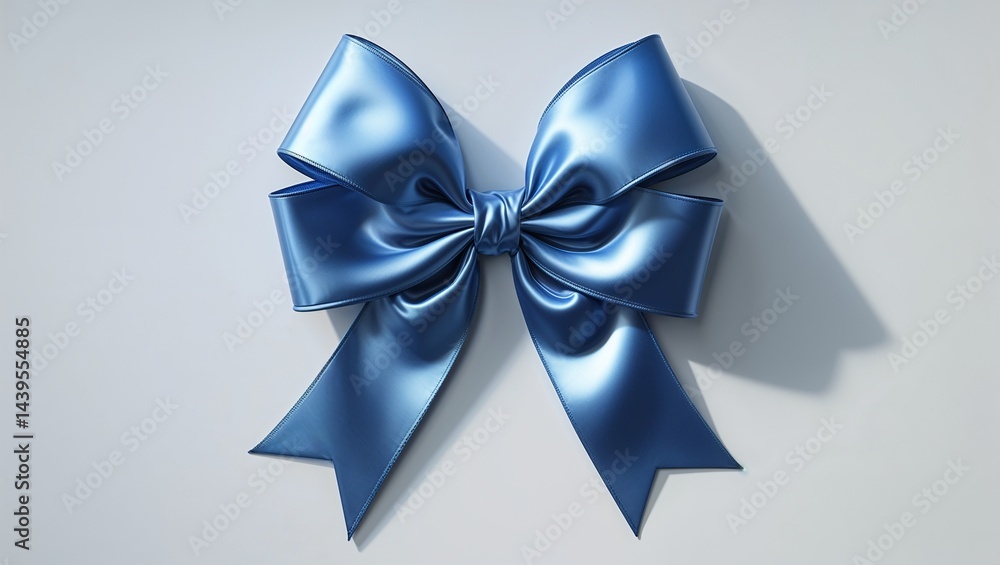 Naklejka premium Blue Satin Bow with Elegant Style in Vibrant Colors for Gift Wrapping