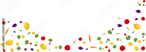 Vegetable & Fruit Pattern Border