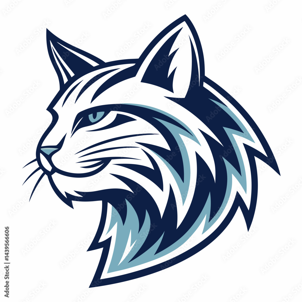 Obraz premium A sleek, stylized cat head logo, perfect for pet related vector illustration