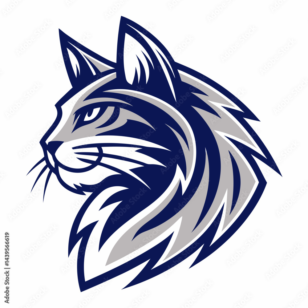 Obraz premium A sleek, stylized cat head logo, perfect for pet related vector illustration