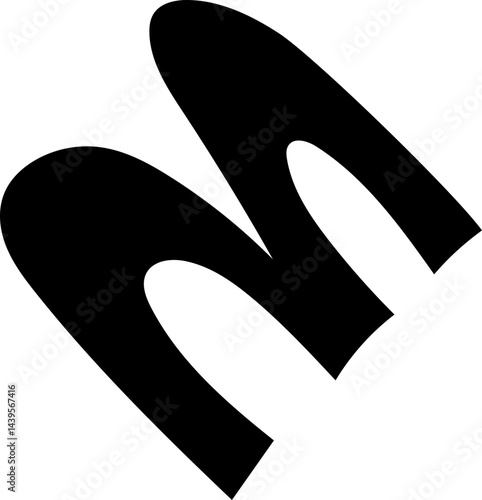 solid abstract cutout shape element
