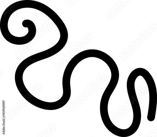 solid squiggle abstract line element