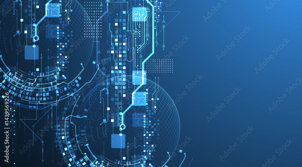 Obraz premium Abstract circuit board background with sphere. Hi-tech digital technology concept. Vector.