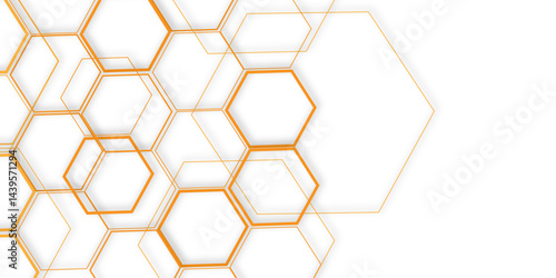 Abstract geometric technology out color line hexagon polygonal honeycomb luxury pattern vector background.