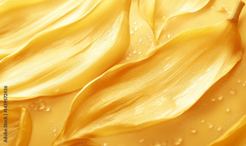 Obraz premium Delicate Yellow Petals with Water Droplets on Soft Yellow Background