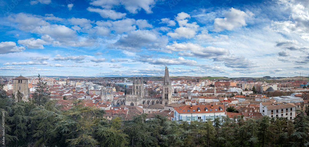Scenic View of Historic City and Gothic Cathedral