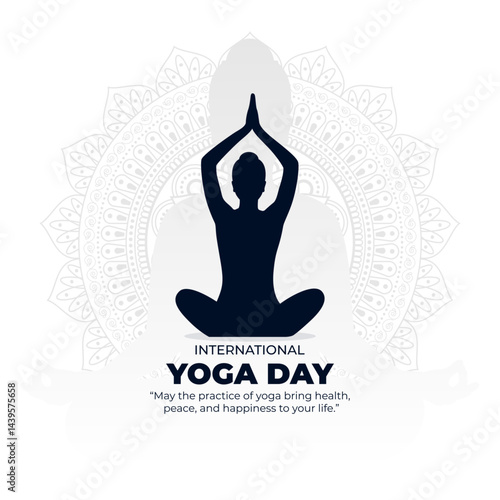 Vector illustration of International Day of Yoga social media template