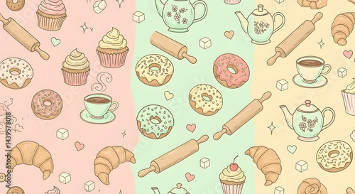 Cute Bakery Items Pattern