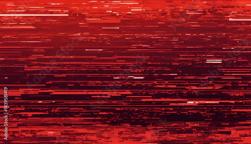 Distorted red horizontal lines, glitch art