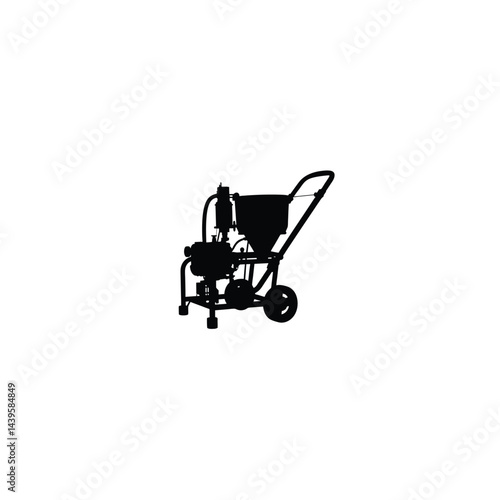 Grouting Mixture Machine silhouette on white background
