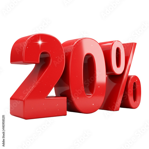 Simple Red 20 Percent Lettering Discount Offer Sale Promotion Savings