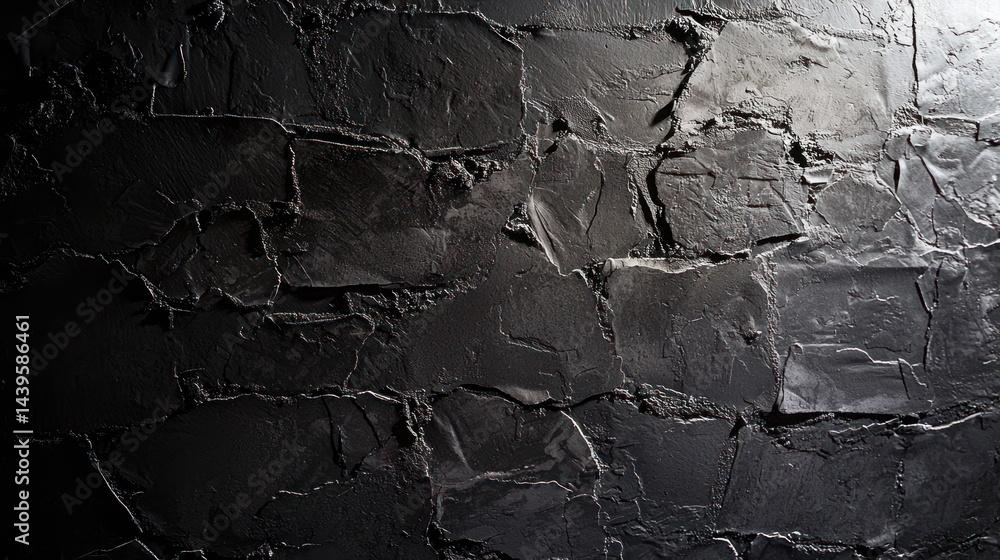 Obraz premium A textured charcoal wall with dramatic lighting