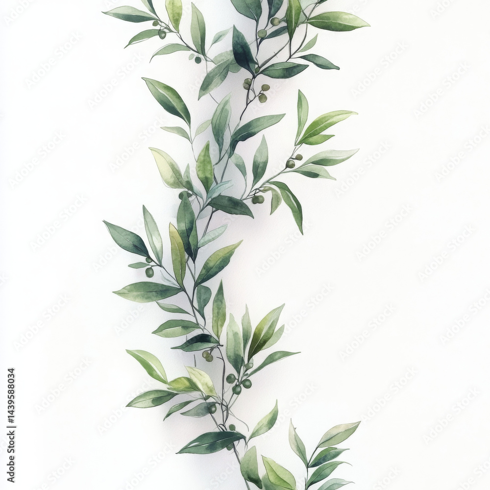 Fototapeta premium Green leaves and branch cascade joyfully