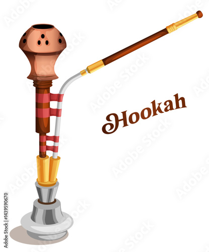 Traditional Vintage Hookah Smoking Pipe Illustration
