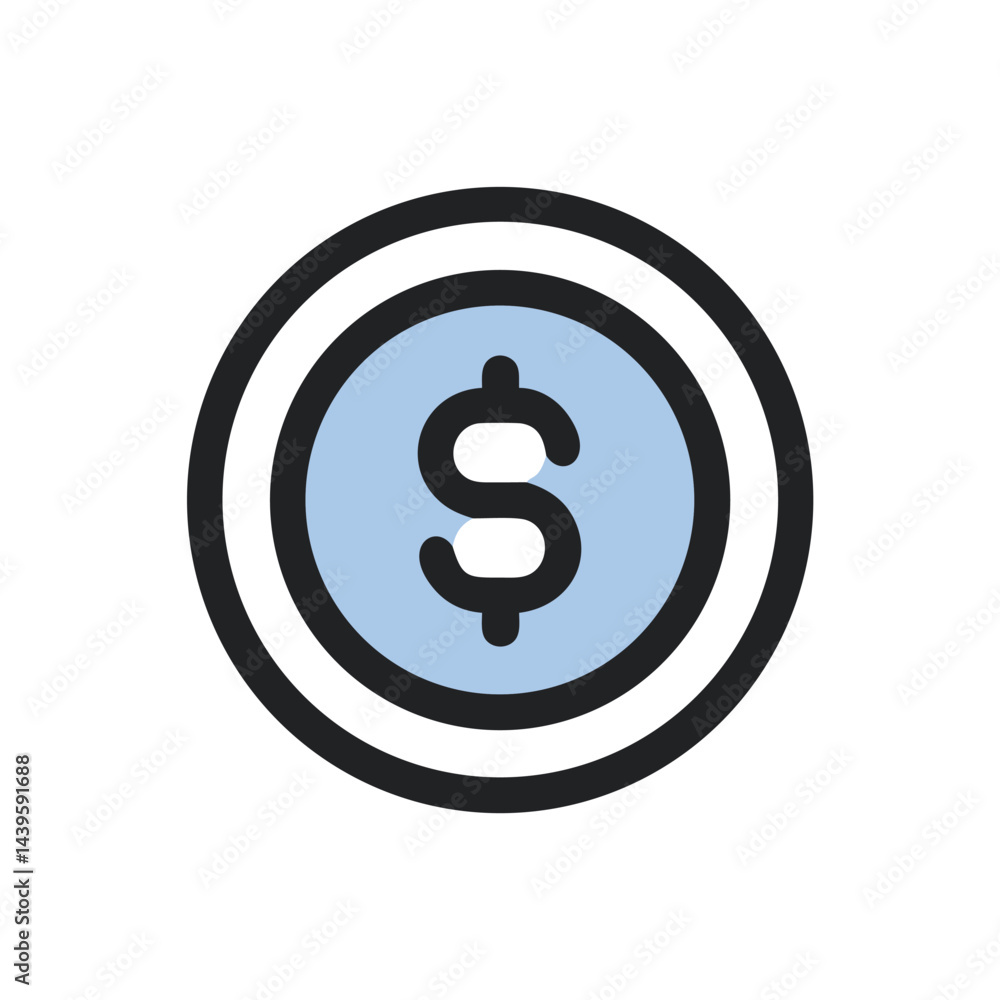 dollar coin on white background for web and graphic design dollar coin on white background for web and graphic design