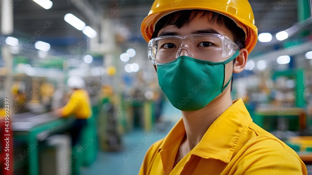Young Asian Factory Worker in PPE - PPE Young Asian Factory Worker in PPE - PPE