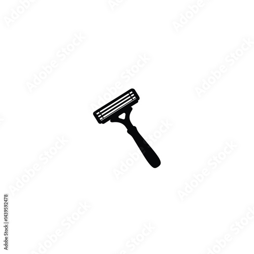Shaving razor silhouette on white background