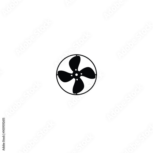 Ship propeller silhouette on white background