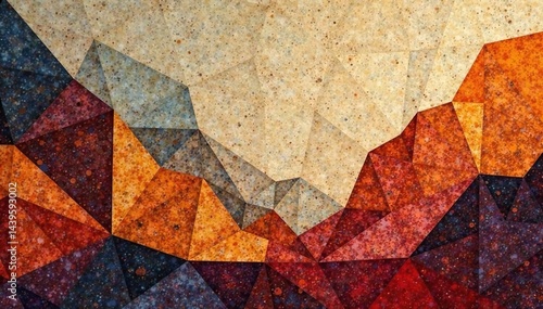 Geometric tapestry, muted earth tones, abstract design, design, wall art