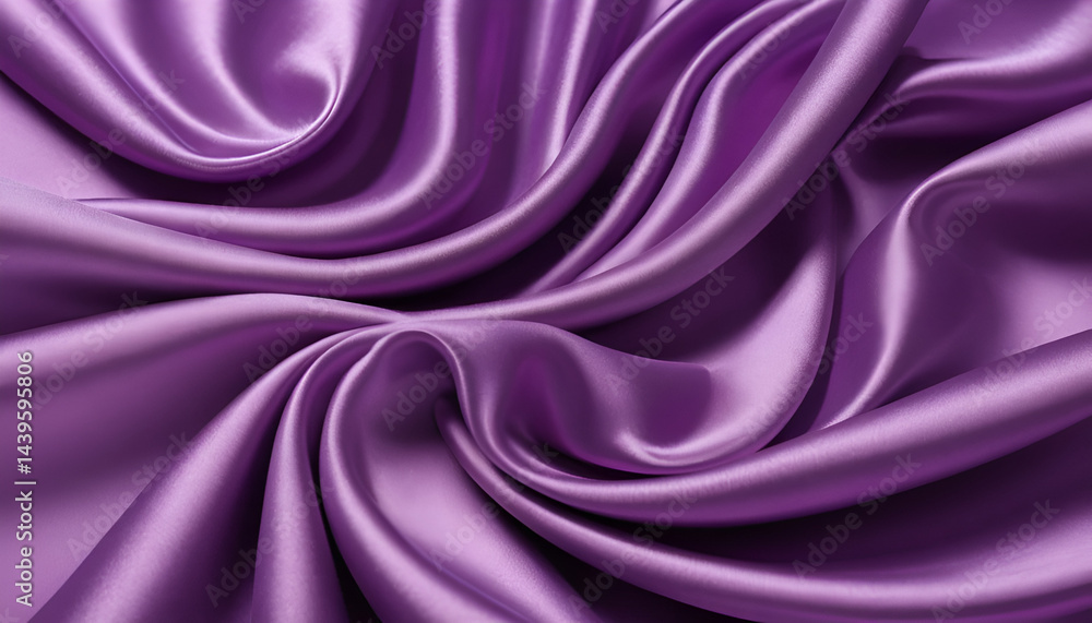 Obraz premium Elegant, luxurious, mauve-purple satin fabric draped in dynamic folds