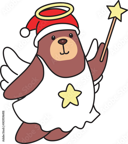 Illustration of cute bear icon.
Funny bear in daily activities elements.