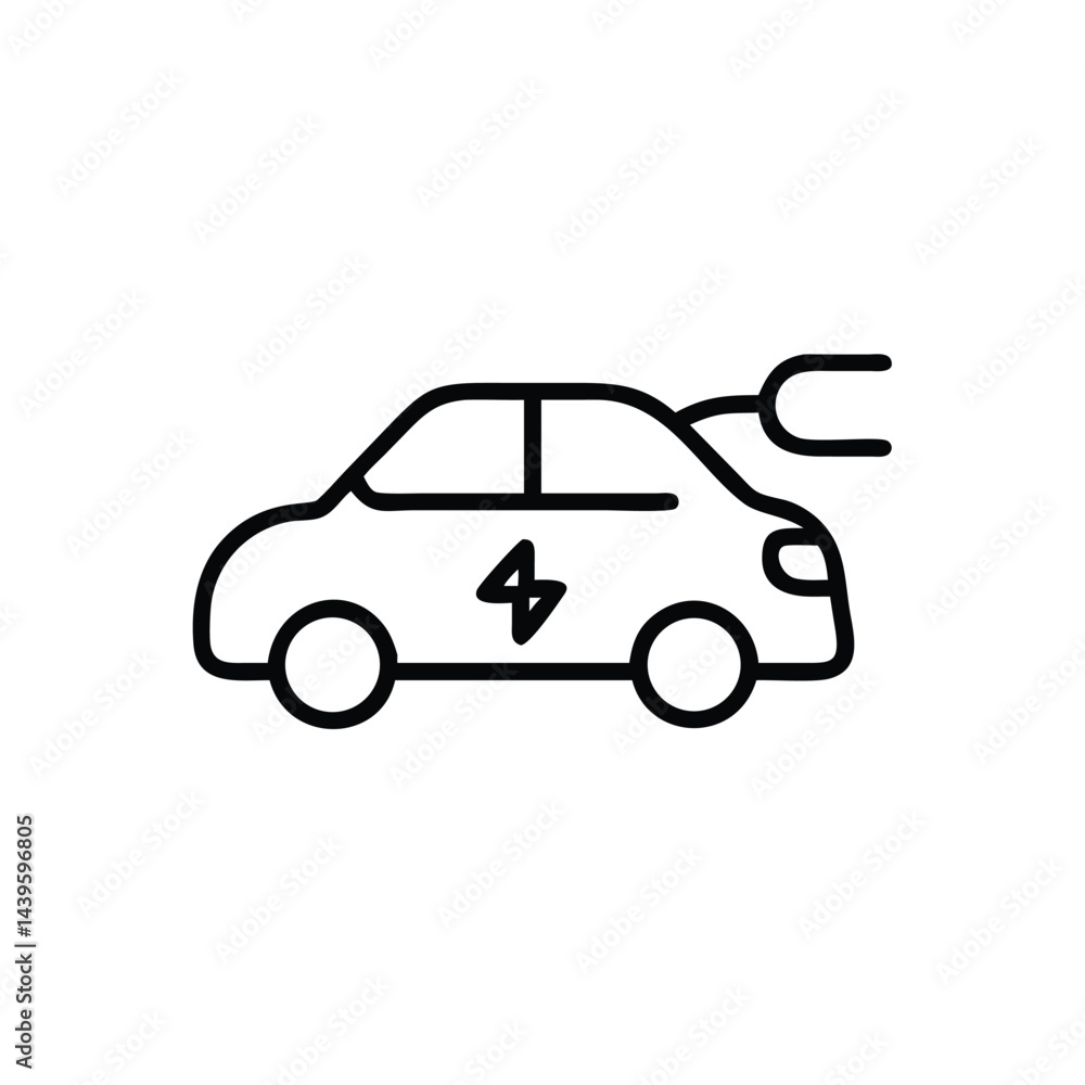 Fototapeta premium electric car on white background for web and graphic design