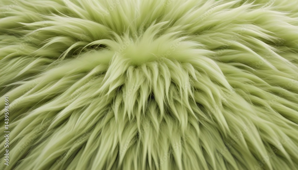 Fototapeta premium This close-up showcases a dense, textured green fluffy fabric, perfect for any design use.