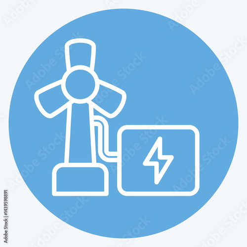 Icon Renewable Energy. related to Industry symbol. blue eyes style. design editable