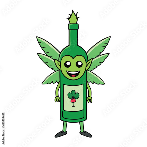 The absinthe green fairy is a mystical figure associated with absinthe, often depicted as a seductive, ethereal creature symbolizing the drink's hallucinogenic and alluring qualities.