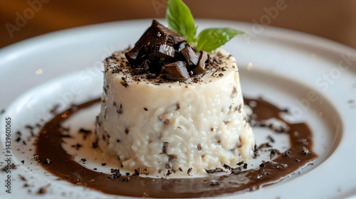 Fototapeta Naklejka Na Ścianę i Meble -  Decadent Chocolate Rice Pudding: A Culinary Delight