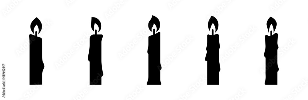 Candle silhouettes. Candle vector icons. EPS 10 Candle silhouettes. Candle vector icons. EPS 10