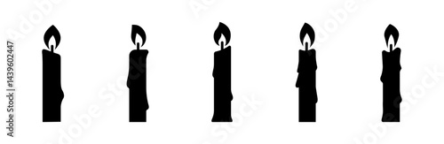 Candle silhouettes. Candle vector icons. EPS 10