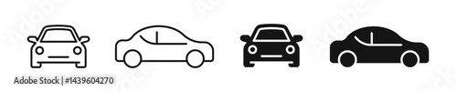Car icons. Car vector icon. Vehicle symbols. Sedan automobile silhouettes. EPS 10