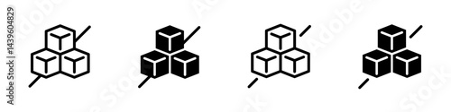 No sugar added product vector icons. Sugar free. No sugar icons. EPS 10