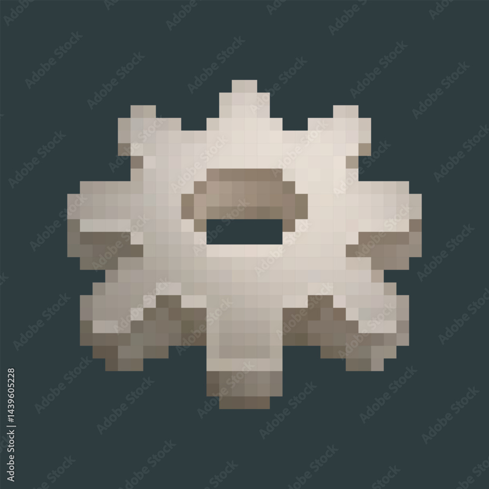 Fototapeta premium iron gear in pixel art style with isolated background