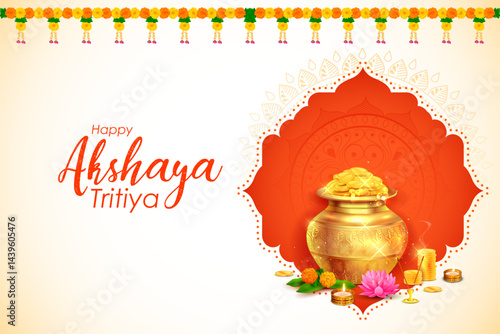 Happy Akshaya Tritiya religious festival of Hindu India celebration