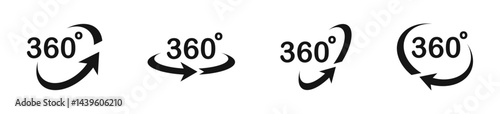 Rotation vector icons. 360 degree views vector icon collection. 360 degree rotation. EPS 10