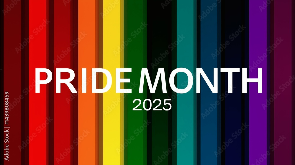 Pride Month 2025 with Vertical Rainbow Stripes