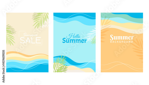 set of summer banners