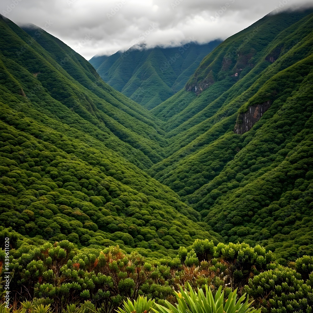 Fototapeta premium Fazao-Malfakassa Hills’ Rolling Green Hills