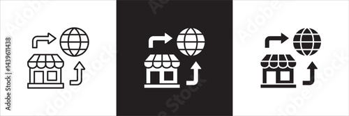 Store icon. Online shop icon. Marketplace symbol. Icon symbol suitable for retail, retailer, seller, online shop, e-commerce, application, web store. Vector illustration