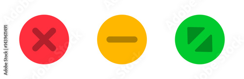 Maximize and minimize web button. Web buttons vector set. Open and close web icon set.
