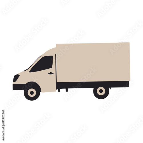 Simple White Delivery Truck Vector Illustration