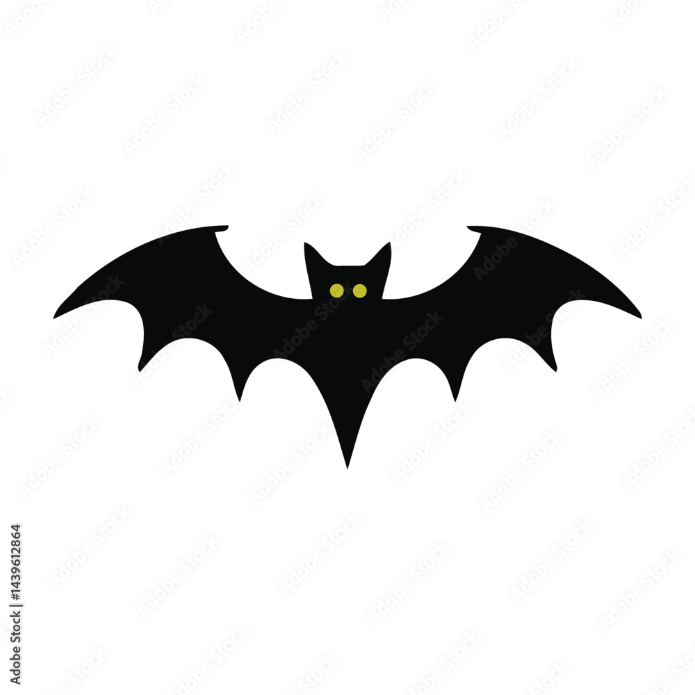 Simple Black Bat Vector Illustration Simple Black Bat Vector Illustration
