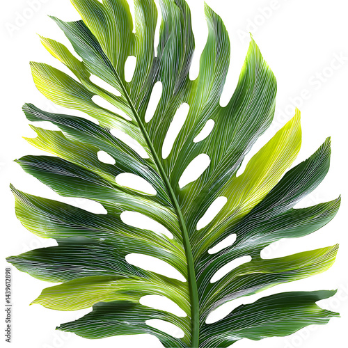 Obraz na płótnie Tropical green palm leaf, cut out w salonie