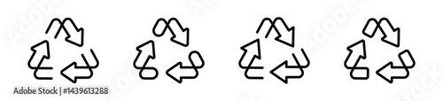 Free Download Recycle vector icons. Reuse, refresh. recycle, rotate, reload symbols. Recycle linear arrows collection. Flat black arrows set. Rotation arrow icon. EPS 10 - GFXLoad