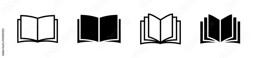 Book vector icon. Book symbol collection. Book silhouette. EPS 10 Book vector icon. Book symbol collection. Book silhouette. EPS 10