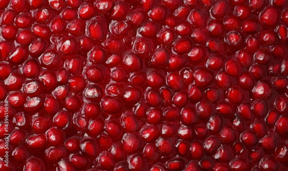 Close-Up Image of Fresh Pomegranate Seeds in Vibrant Red Color Close-Up Image of Fresh Pomegranate Seeds in Vibrant Red Color